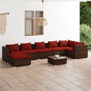 Grand ensemble de salon de jardin modulaire en rotin PE brun, mobilier d'extérieur modulaire haut de gamme - Product Image 1