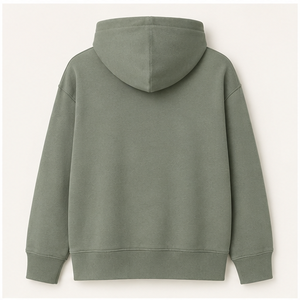 เสื้อฮู้ดดี้ทรงตรงโอเวอร์ไซส์สีเขียวเซจสำหรับผู้ชาย พร้อมเชือกผูกแบบโทนสีเดียวกัน กระเป๋าแบบจิงโจ้ รุ่น MHOOD-0013 - Product Image 2