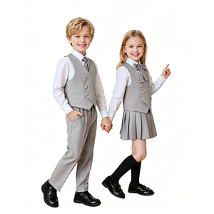 Ensemble de gilets d'uniforme scolaire pour garçons et filles, maternelle, primaire, lycée, gilet sans manches, vêtements scolaires formels pour étudiants, design personnalisé - Product Image 3