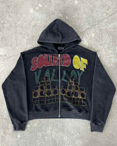 Sweatshirts unisexes personnalisés avec logo sérigraphié Streetwear Essentials 500gsm Boxy sweats à capuche surdimensionnés pour hommes délavés à l'acide - Product Image 1