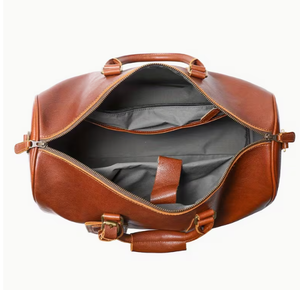 Leather Duffel <b>Bag</b> Vintage Travel Gym Weekender Overnight <b>Bag</b> Large Capacity Zipper Shoulder Handbag Brown 44cm x 23cm x 27.5cm - Product Image 2