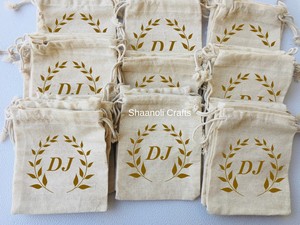 Nueva llegada 100% algodón logotipo personalizado impreso bolsa con cordón para regalos citas personalizadas bolsas impresas para regalo de devolución - Product Image 5