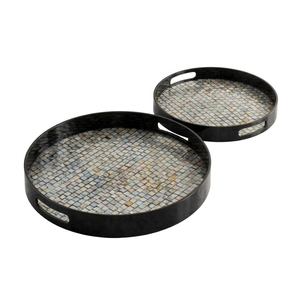 Artisan Made Mother of Pearl Inlay <b>Tray</b> Eco Friendly Decorative Platter for Sustainable <b>Kitchen</b> Storage - Product Image 1