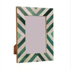 Marco de Fotos de Hueso de Búfalo Real con Rayas Grises y Blancas, el Más Popular y Vendido, 5R, Hecho a Mano, Duradero, Decoración Moderna para el Hogar y Negocios - Product Image 4