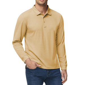 Polo tricoté respirant pour homme, coupe athlétique, décontracté, grande taille, en piqué coloré, haut en coton tricoté décontracté - Product Image 1