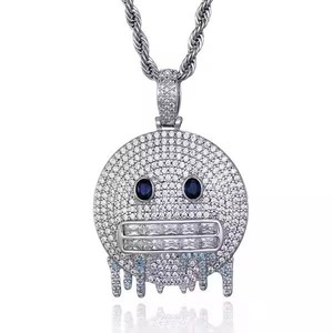 Colgante de Lujo Unisex de Tungsteno con Baño de Plata y Detalles de Diamantes, Diseño de Dibujos Animados Estilo Hip Hop Iced Out - Product Image 1