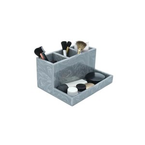 Organisateur de maquillage et de produits de beauté en résine grise moderne avec tiroir, support de rangement rectangulaire pour coiffeuse - Product Image 5