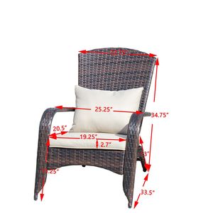 Sedia da Patio Beige con Cuscini Confortevoli - Product Image 3