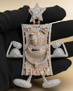 จี้การ์ตูนสั่งทำ จี้ฮิปฮอป เงินแท้ 925 จี้โมอิสซาไนต์ VVS สั่งทำได้ จี้ตัวการ์ตูนสองสี สำหรับเป็นของขวัญ - Product Image 1