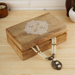 Home Wood Wooden Storage Box with Carved <b>Tree</b> Design Rustic Finish for Jewelry Organizers - Product Image 4