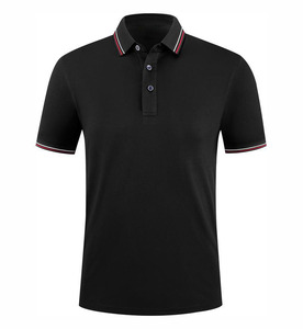Camiseta Polo con Cuello a Rayas de Seda de Hielo con Diseño de Logotipo Personalizado OEM, Ropa de Trabajo y Camiseta Polo de Manga Corta de Algodón para Hombre - Product Image 3