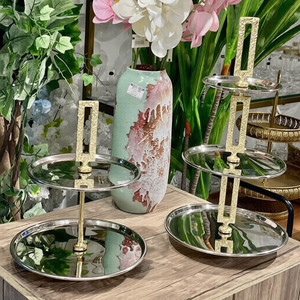 <b>Set</b> of 2 Modern Party Decoration Items with Traditional Style Resin Epoxy Mold Three-Layer <b>Cake</b> <b>Stand</b> Wedding <b>Cake</b> Snack <b>Stand</b> - Product Image 1