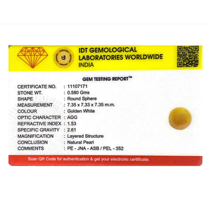 Loose Golden Pearl 2.9 Carat Breathtaking Gemstone for Fine Jewelry - Product Image 3