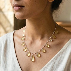 Collar de Gargantilla Bohemia con Perlas de Citrino, Piedra Preciosa Natural, Plata de Ley 925, Hecho a Mano - Product Image 1