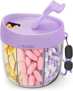 Large Plastic Pill Storage Case Weekly Supplement Organizer Bottle Anti Mixing Medicine Container with Flip Lid - Product Image 2
