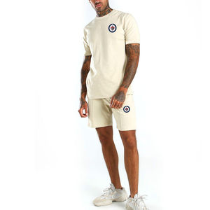 Conjunto de verano premium para hombre, pantalones cortos de algodón al por mayor, ropa de gimnasio para hombre, conjunto de verano con logo personalizado, conjunto de verano de algodón relajado para hombre - Product Image 1