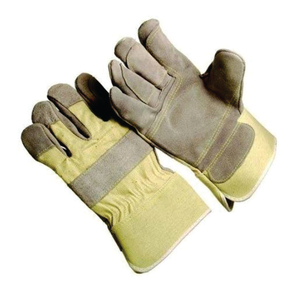 Holy Signs Leather Safety <b>Gloves</b> Double Palm Reinforced Cuff Breathable Flexible Anti-Cut Anti-Slip <b>Latex</b>-Free <b>Gloves</b> - Product Image 1