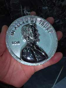 Pendentif médaillon Abraham Lincoln glacé en Moissanite VVS avec chaîne à maillons, Tendance, Meilleure Vente, Promotion, Hip Hop Bling, Luxe, Article d'exception - Product Image 2