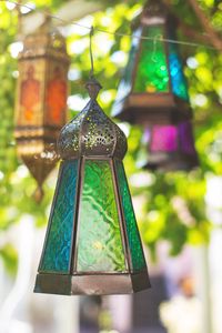 High Sell Eco-Friendly Color Glass Gold New Lantern Lantern for Home Decorate <b>Red</b> Glass Gold Lantern Lantern With Color Glass - Product Image 5
