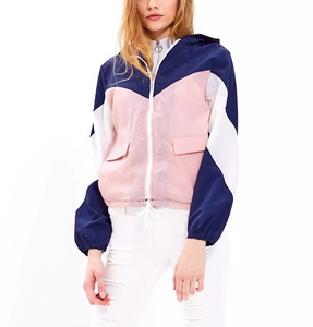 Chaqueta Cortavientos para Mujer, Diseño Nuevo, Deportiva, Casual, para Exteriores, con Bloques de Color, Transpirable, con Capucha - Product Image 1