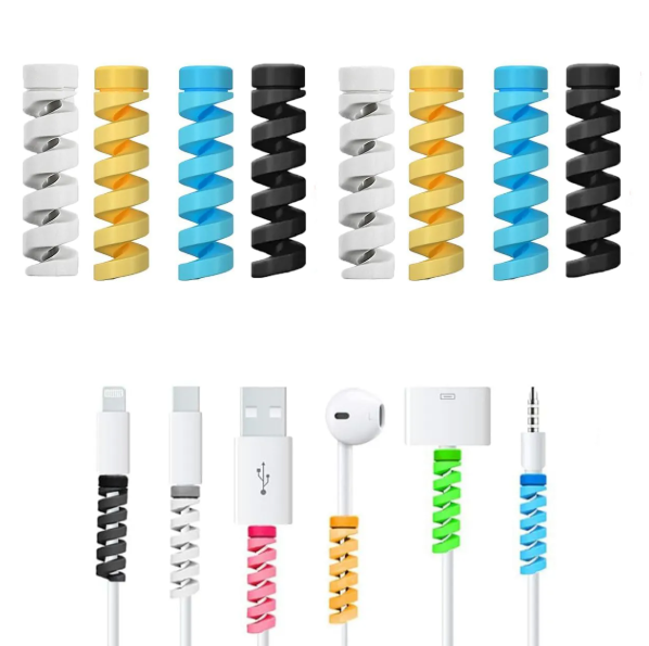 Wholesale Charger Cable Protector Spiral Rubber Cable Protector for Iphone Charging Cable Cord Cable Protectors for Mobile Phone