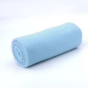 Manta de Polar Azul Claro, Color Sólido, Suave y Cálida, Rectangular, Plegable, Tejida, para Uso Doméstico, Cuatro Estaciones, Lavable a Máquina - Product Image 1