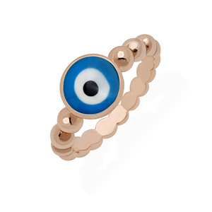 Wholesale Price Rose Gold Plated 925 Silver Classic Devil's Eye <b>Ring</b> Water Diamond <b>Crystal</b> Enamel Blue Design Wedding Party Gift - Product Image 1