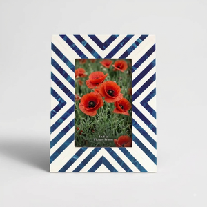 Handcrafted Modern Blue Resin Photo <b>Frame</b> for Home Decoration Elegant MDF Design Foldable <b>Wall</b> Mount - Product Image 4