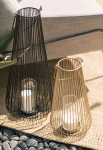 Modern Iron Wire Candle <b>Lanterns</b> <b>Black</b> and Gold Outdoor Home Decoration - Product Image 5