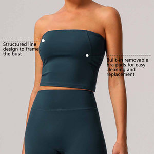 Sujetador Deportivo Bandeau para Mujer, Tallas Grandes, Ligero, Transpirable, para Yoga, Pilates, Gimnasio, Ropa Deportiva, con Logotipo Personalizado - Product Image 3