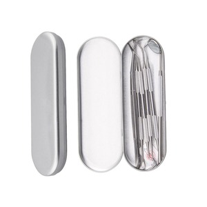 BAFA 6 pièces/boîte – Trousse ergonomique en acier inoxydable pour dentiste – Miroir dentaire, pince, instruments de soins bucco-dentaires – Plusieurs étuis inclus - Product Image 4