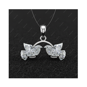 Pendentif et breloque en or fin 925 avec diamant de laboratoire certifié GIA IGI 4 carats DEF VVS VS, oiseaux amoureux, cadeau pour lui - Product Image 1