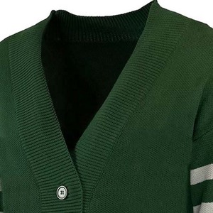 Women's Green Knitted <b>Cardigan</b> V-Neck Long Sleeve Solid Color <b>Button</b> Front Autumn Classic Style Fully Customized <b>Cardigans</b> - Product Image 2