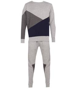 ชุดวอร์มผ้าฝ้ายดรายฟิต 100% สีตัดต่อสำหรับผู้ชาย สำหรับวิ่ง ออกกำลังกาย สตรีทแวร์ รับทำโลโก้ OEM พร้อมบริการพิมพ์ลายตามสั่ง - Product Image 4