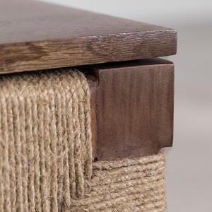 Table de chevet Vandana Amber Grain en bois de manguier et jute - Product Image 5