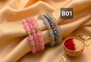 Elegante Pulsera de Cuentas de Cristal Rosa para Mujer, Hecha a Mano, Elástica, Joyería de Moda, Pulsera Apilable, Regalo para Niñas, Amistad - Product Image 3