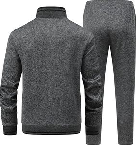 Men's Gray Navy Tracksuit Full <b>Zip</b> <b>Jacket</b> With Side Pockets Matching Pants Sporty Autumn Wear Adult Regular Fit Breathable - Product Image 6