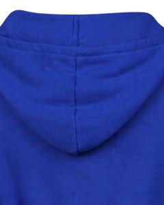 Womens Royal Blue <b>Cropped</b> <b>Zip</b> <b>Up</b> Hoodie Slim Fit Long Sleeve Casual Streetwear Cotton Fleece Sweatshirt Custom Logo ODM Factory - Product Image 6