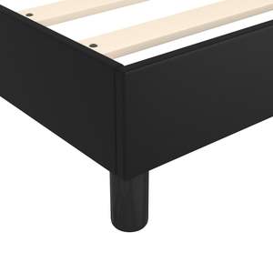 Cadre de lit double en similicuir noir rembourré avec contreplaqué et bois d'ingénierie, durable et élégant - Product Image 6