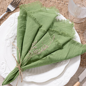 Modern Luxury Sage Green <b>Table</b> Napkins Stone Washed <b>Cloth</b> Hotel Wedding OEM Wholesale Supplier - Product Image 1