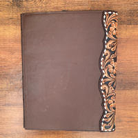 2024 main usiné daim cuir Cowboy point grand portefeuille dossier Floral A4 multifonction Document fichier liant