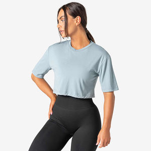 Top Deportivo Corto para Mujer, Verano, Corte Ajustado, 100% Algodón, Secado Rápido, para Gimnasio, con Color y Logotipo Personalizados (OEM) - Product Image 2