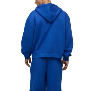 Sudaderas con capucha de algodón grueso de moda para hombre, estilo urbano, con cremallera completa, lisas, con logo personalizado, venta al por mayor, suministro OEM - Product Image 3