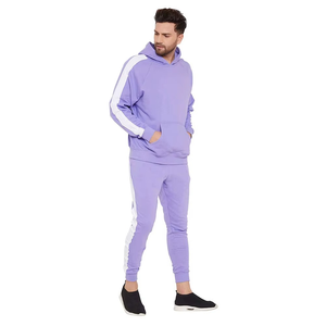 Conjuntos Deportivos Personalizados al por Mayor, Color Morado, Sudadera con Capucha para Hombre, 80% Algodón, 20% Poliéster, para Correr - Product Image 5