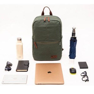 Mochila Verde de Algodón GRS, Mochila de Negocios, Mochila Casual, Bolsa para Portátil, Mochila Simple de Cuero - Product Image 5