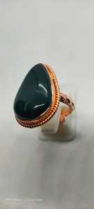 Handcrafted Gemstone Copper <b>Rings</b> and Bangles Set Artisan Jewelry <b>Adjustable</b> Copper Jewelry with Natural Gemstones - Product Image 3