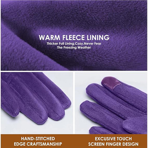 Premium Womens Fashion Leather <b>Gloves</b> With Angora <b>Wool</b> Lining And Touchscreen Compatible Fingertips For Winter Luxury - Product Image 4