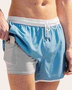 Men's 2 in 1 Custom Training <b>Shorts</b> Double Layer Gym Workout <b>Running</b> Sports <b>Shorts</b> <b>With</b> Inner Compression <b>Liner</b> And Side Pockets - Product Image 1