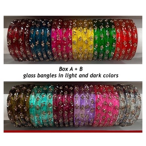 Pulseras de Vidrio de Circonia Talla 2.6/2.8: Pulseras de Vidrio de Colores Variados Estilo Indio y Pakistaní, Pulseras para Baby Shower - Product Image 3