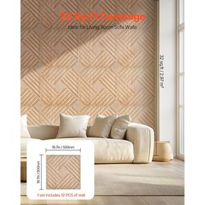 Set di 12 Pannelli Murali 3D in PVC Minimalisti Moderni, Piastrelle Effetto Sale 19,7 X 19,7, Copertura 32 Piedi Quadrati per Decorazione d'Interni Casa e Ufficio - Product Image 5